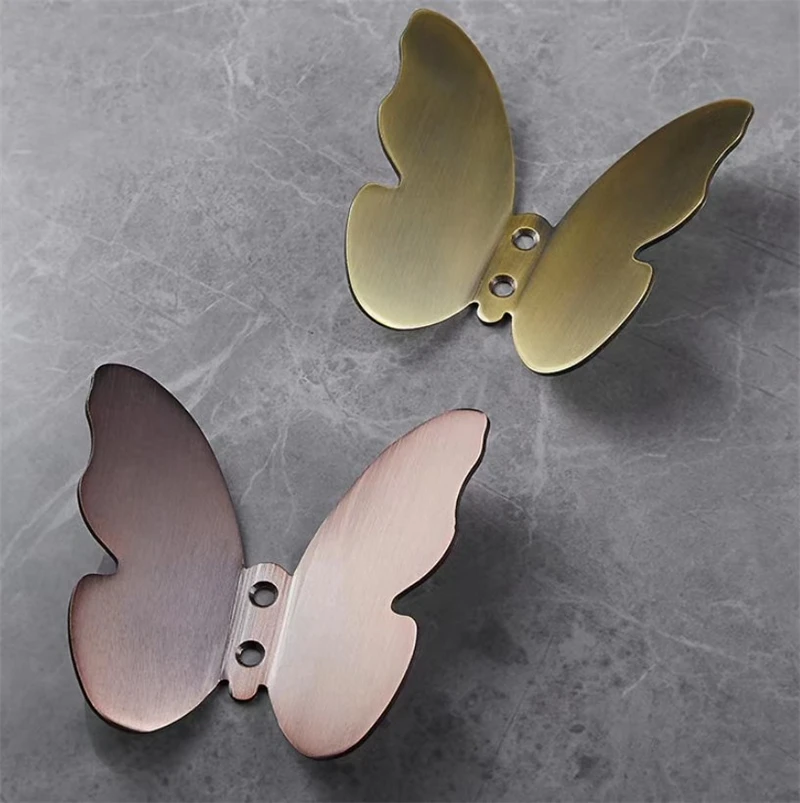 KK&FING Brass Decorative Hook Multifunctional Butterfly Coat Hooks  Creative Wall Hook Storage Holder Home Decoration Organizer