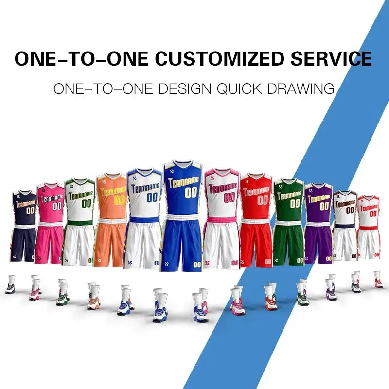 

Custom Adult Youth Basketball Uniform Set Sportswear Training Shirts Basketball Jersey and Shorts Sublimation Printing