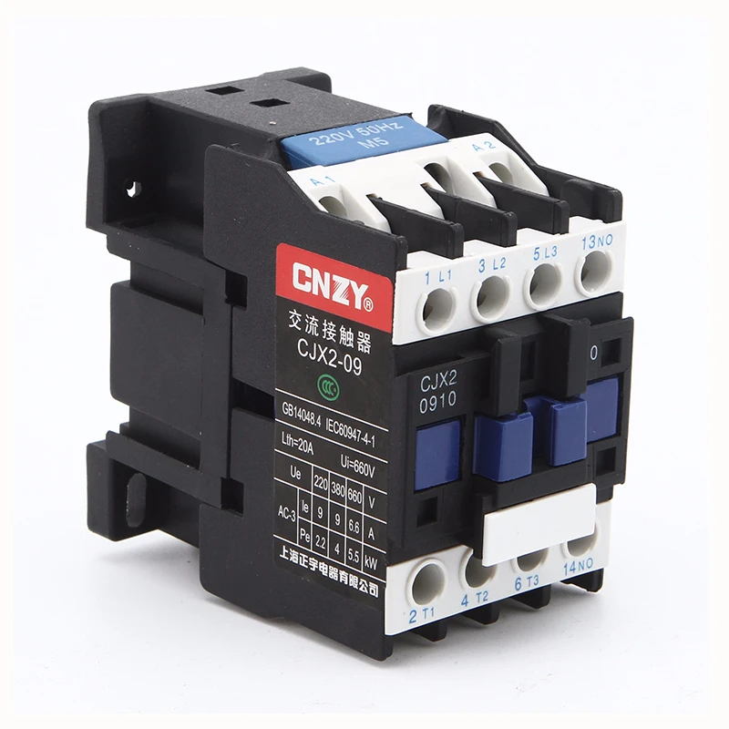 24V 36V 110V 220V 380V CJX2-0910 LC1-D AC Contactor 9A Din Rail Mounted 3P+1NO Use with float switch Motor Starter Relay