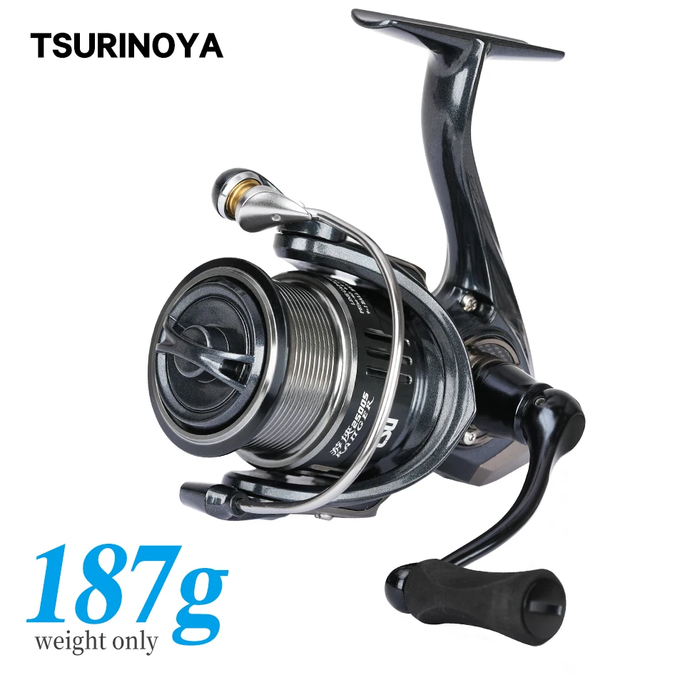 TSURINOYA 187g ultralekki Spinning Fishing Reel RANGER 2000S 2500S 3000S płytkie szpula długie rzucanie wędkarstwo morskie szczupak Bass Wheel