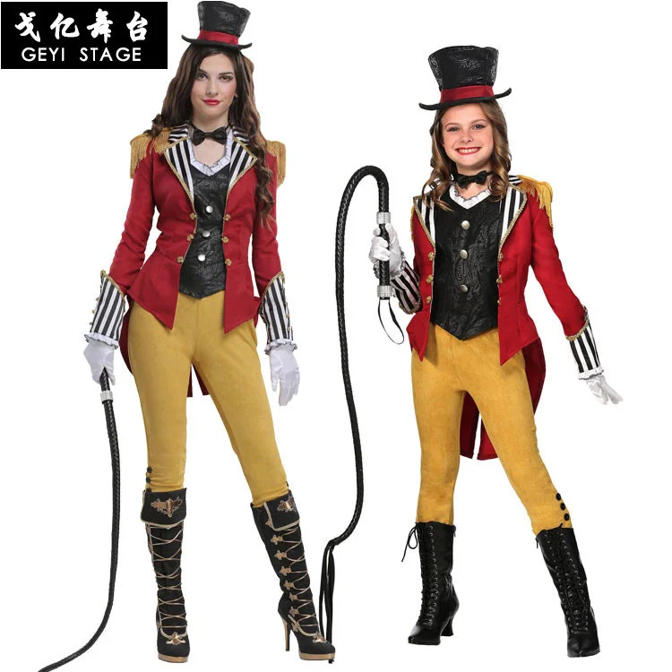 

Halloween Children's Day Stage Performance Adult Child Female Circus Instructor Animal Tamer Uniform