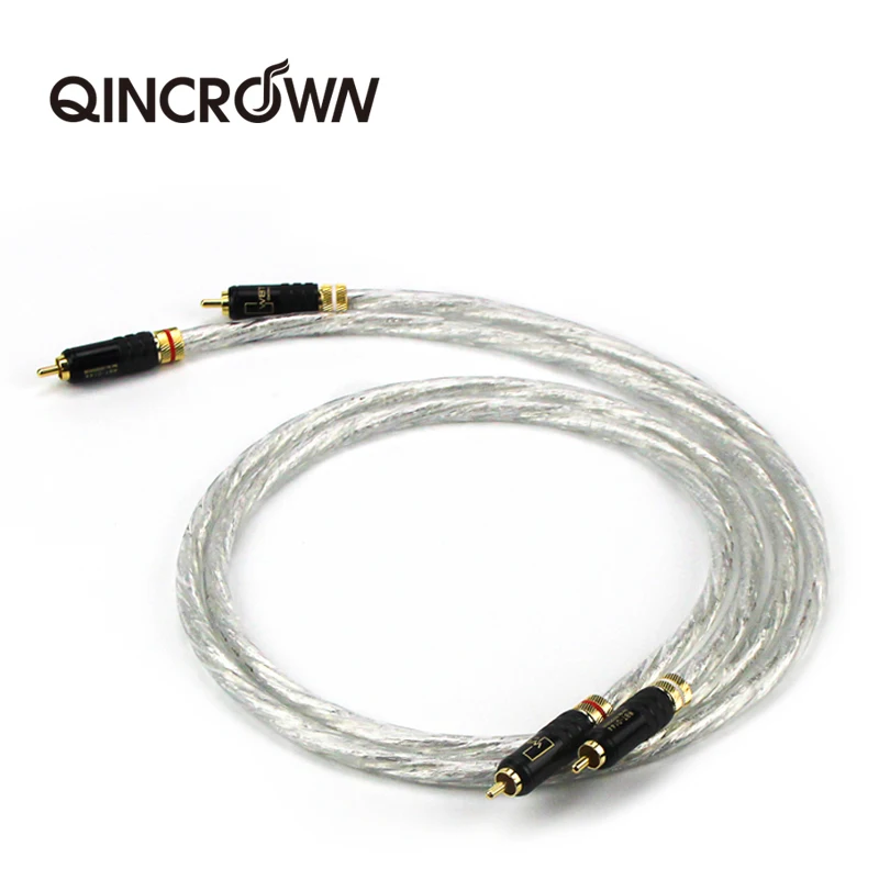 2RCA to 2RCA silver-plated wires HiFi decoder connection amplifier signal cables shielded wires CD player speaker cables