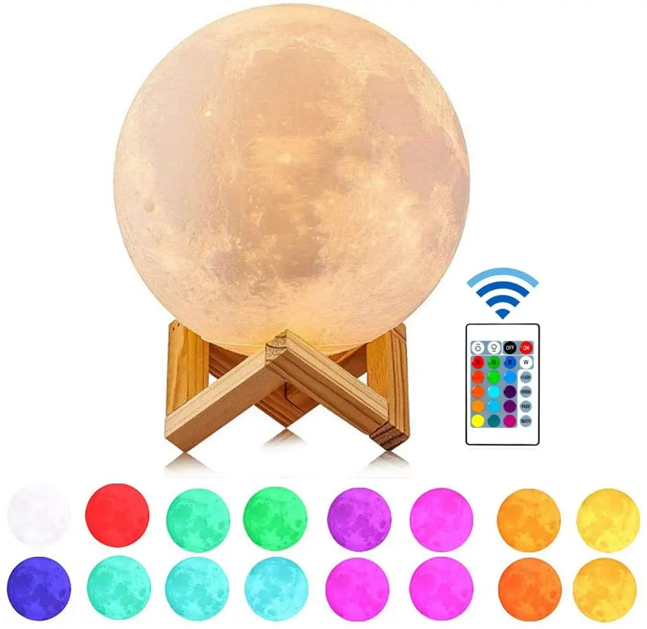 

Dropshipping 3D Print Galaxy Moon Lamp Led Night Light USB Rechargeable Creative Home Decor Globe Bedroom Lover Children Gift