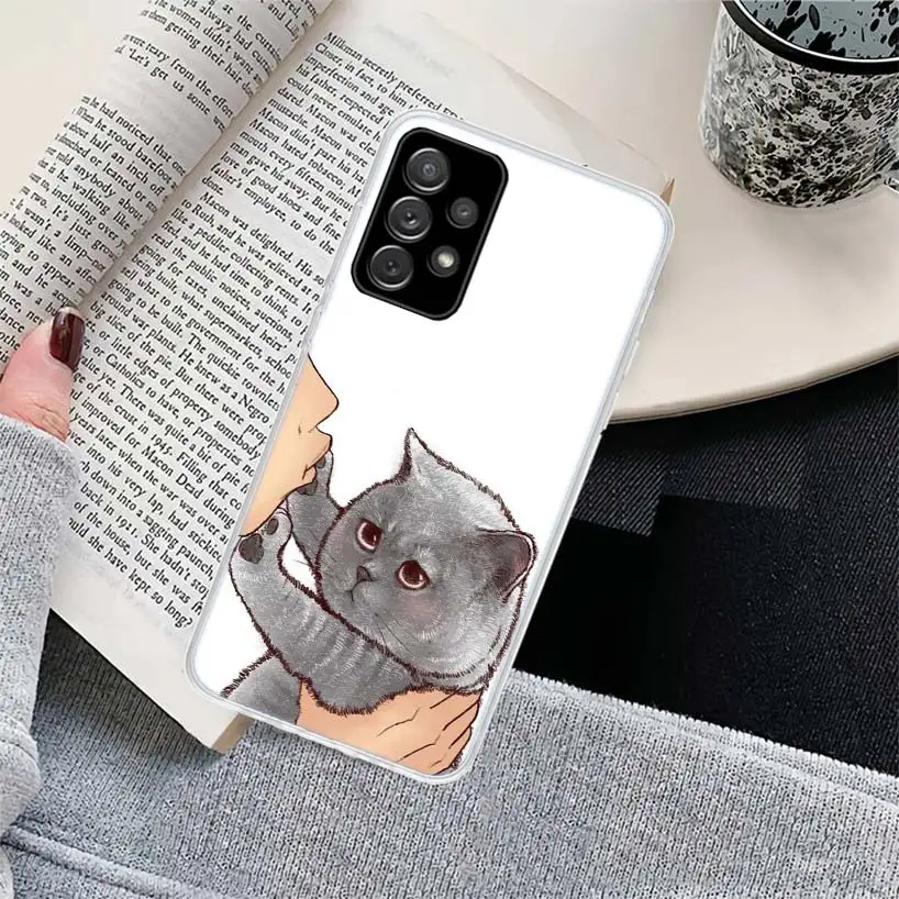 Kiss My Lovely Cat Kitten Phone Case for Samsung Galaxy A54 A53 A52 A14 A13 A12 A24 A23 A22 A34 A33 A32 A04S A03S A02S A42 A73