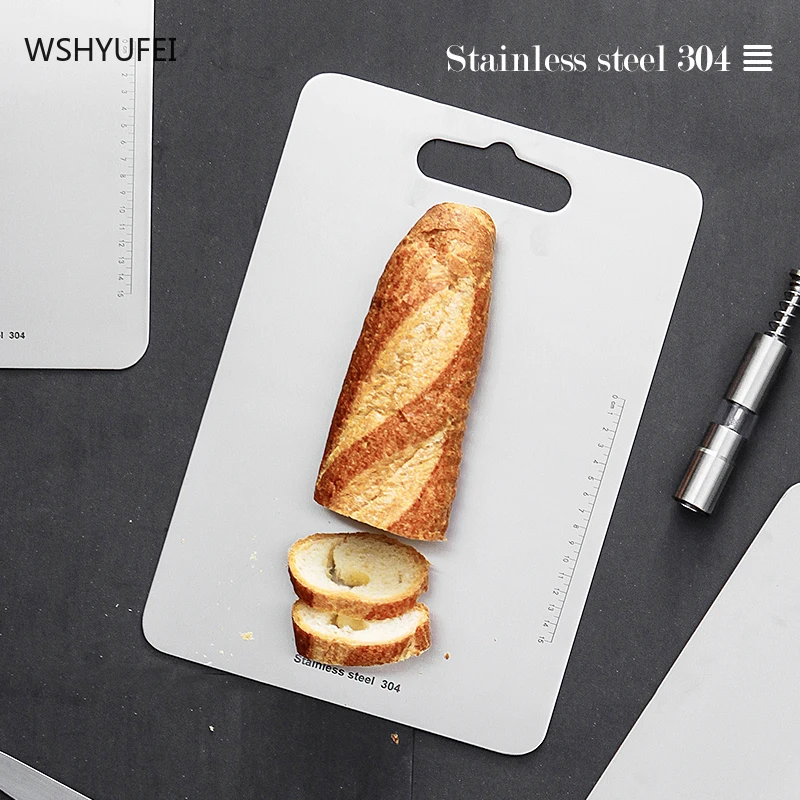 Stainless Steel Square Antibacterial Food Grade Pastry Board Cutting Chopping Board Tool Block Kneading Dough Kitchen Tools