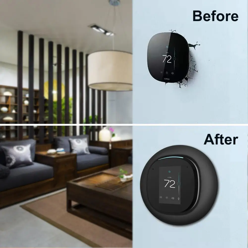 Nuevo funda protectora hermosa antipolvo de silicona WiFi inteligente termostato Pared Soporte de la placa de cubierta para Ecobee 4 para casa