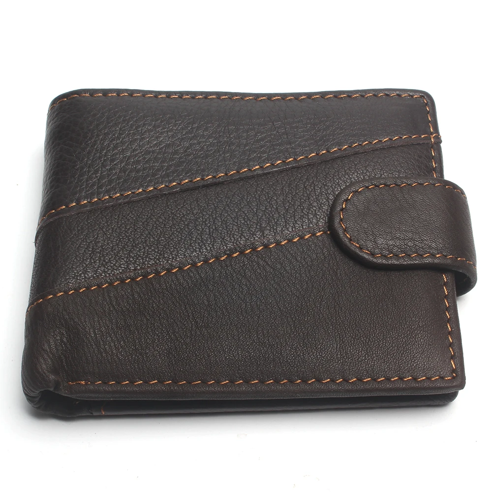 Genuine Leather Men's Wallet Anti RFID European & American Retro Oil For Men Bifold Male Purse