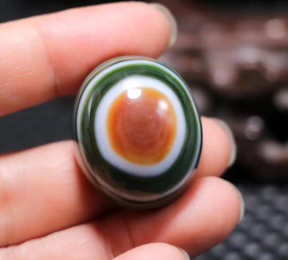 B03A Magic Power Tibetan Agate Colorful Goat Heaven Eye dZi Bead Scultural Pendant 4R Amulet L Lkbrother Sauces Top Quality