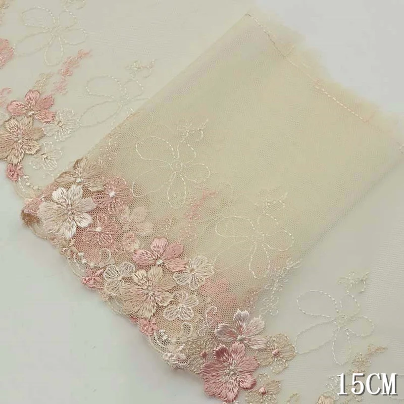 30yards Embroidered Lace Trim Flower Edge Mesh Tulle Lingerie Underwear Dress Bra Sewing Fabric for Sofa Curtain Accessories