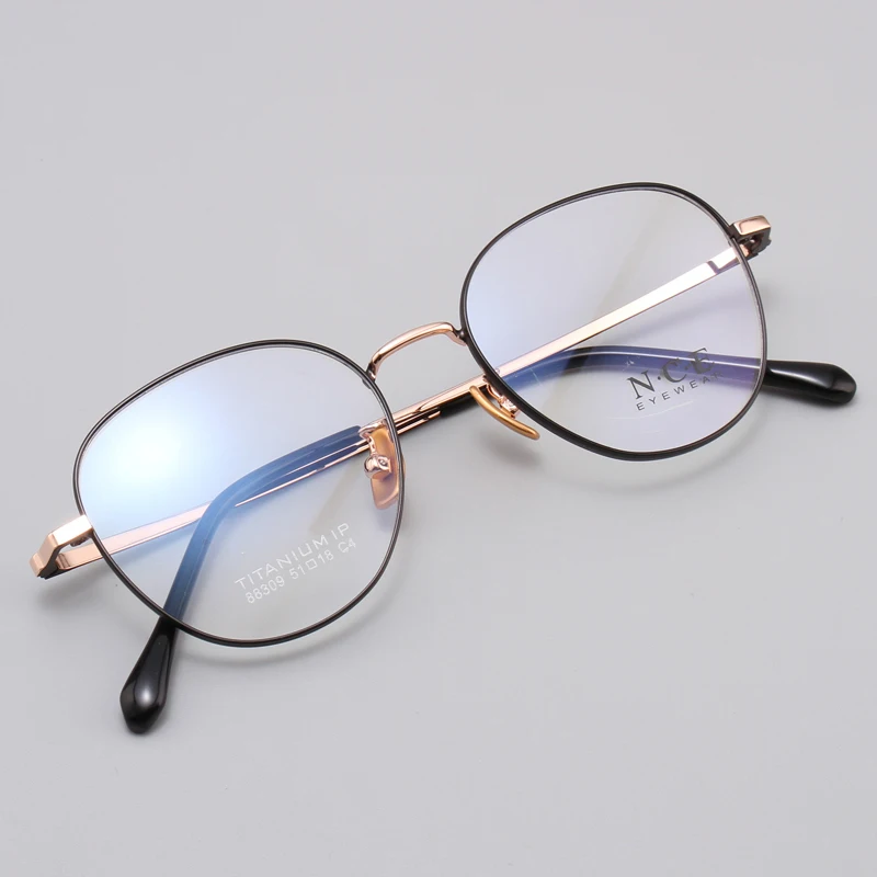 BCLEAR New Arrival Quality Men Women Titanium Eyeglasses Frames Fashion Literary Retro Oval Prescription Spectacles Ultra-light