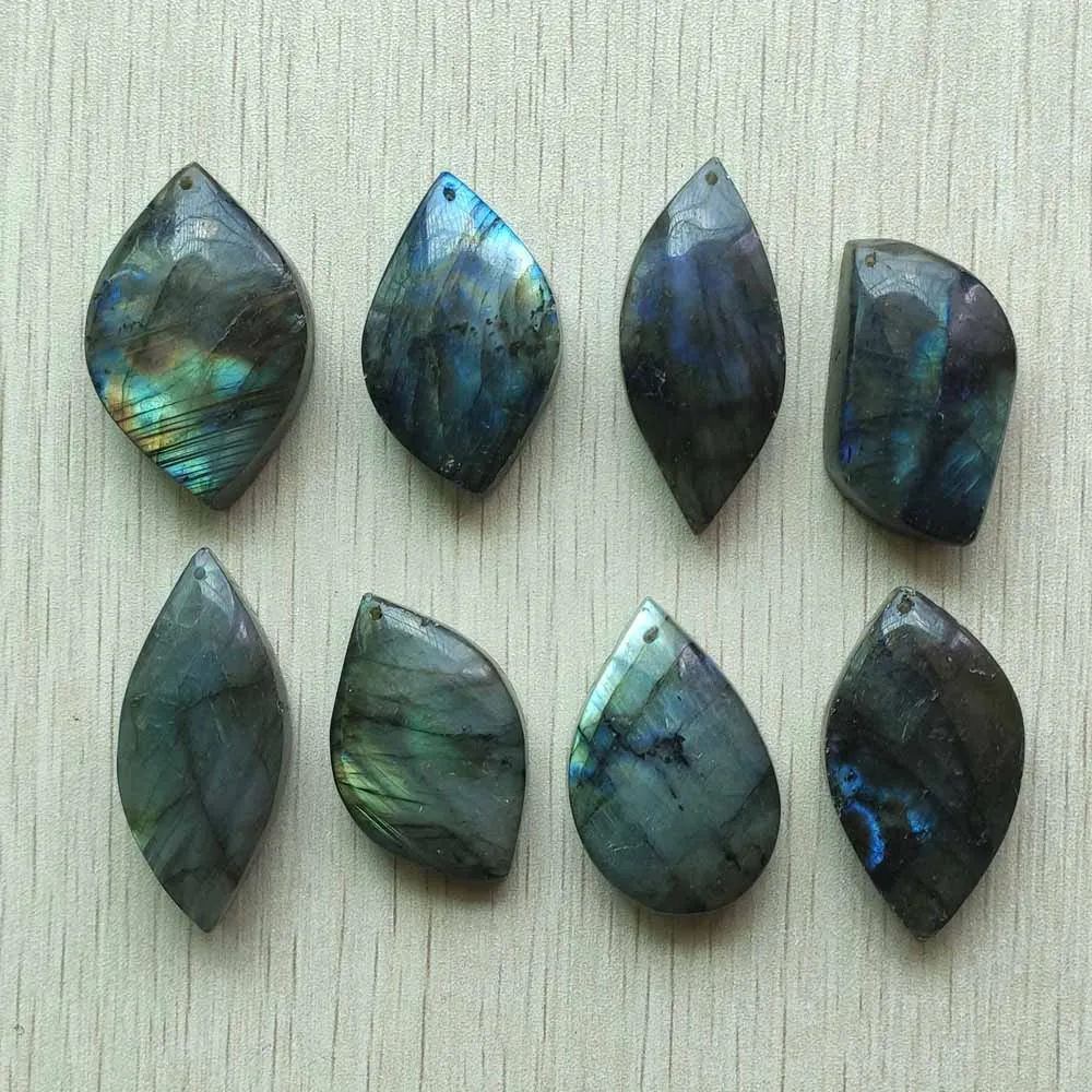 Fashion good quality natural Labradorite Irregular shape charms Pendants For jewelry making 8pcs/Lot Wholesale free shipping