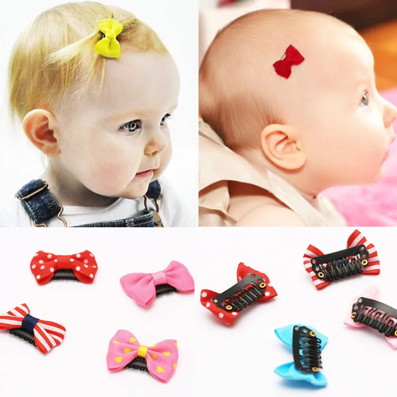 Neue 10 Teile/paket neugeborenen Baby Mädchen Knapp haar Schöne BB Clips Bowknot Haarnadel Kid Haar Zubehör Kinder mini Haar clip