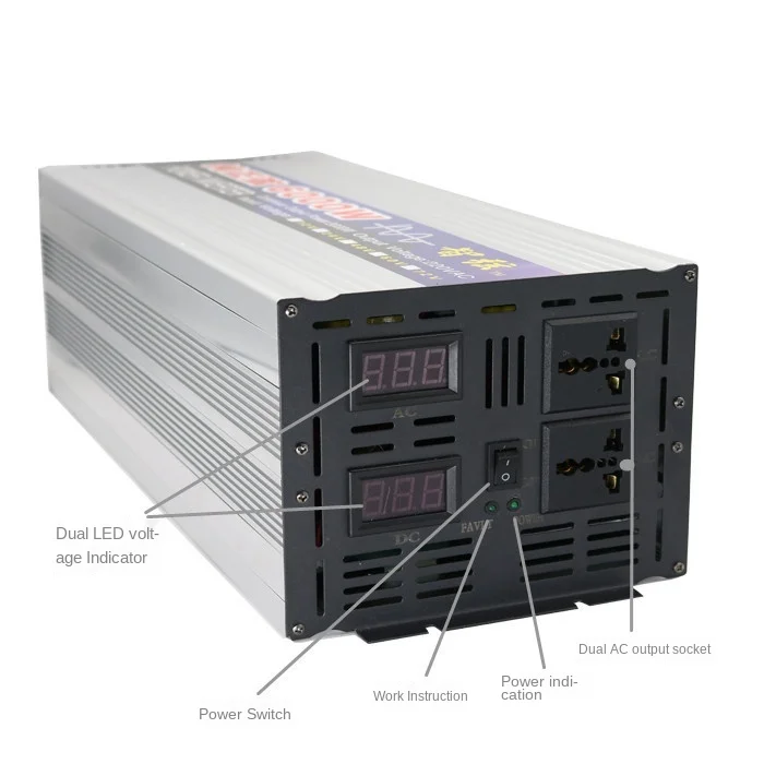 6000W Pure Sine Wave Inverter Solar Inverter Can Be Used Induction Cooker Refrigerator Air Conditioner 12V 24V 48V 60V.