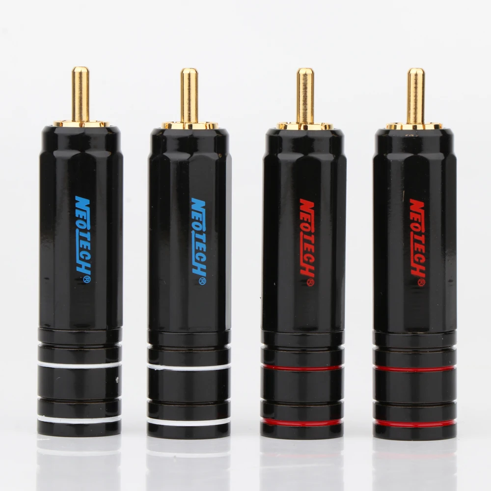 

4Pcs R1742 High Quality Gold Plated RCA Plug Lock Collect Solder A/V Connector HIFI Connector for DIY cable diameter