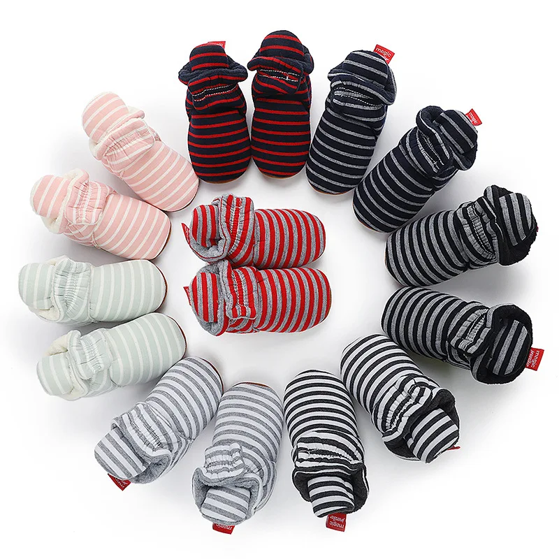 Newborn Baby Socks Shoes Boy Girl Star Toddler First Walkers Booties Cotton Comfort Soft Anti-slip Warm Infant Crib Shoes