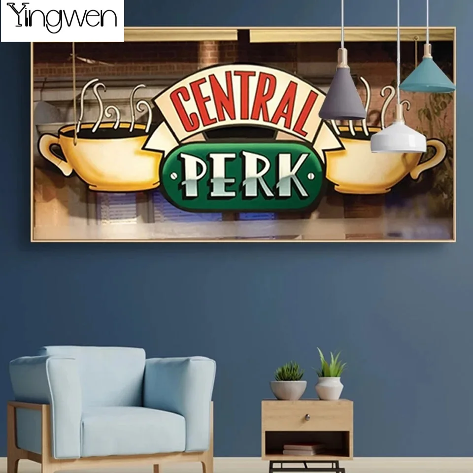 Friends Tv Show Inspirational Central Perk Diamond Painting Full Drill Cross Stitch Kits Mosaic 5D Crystal Embroidery Home Decor