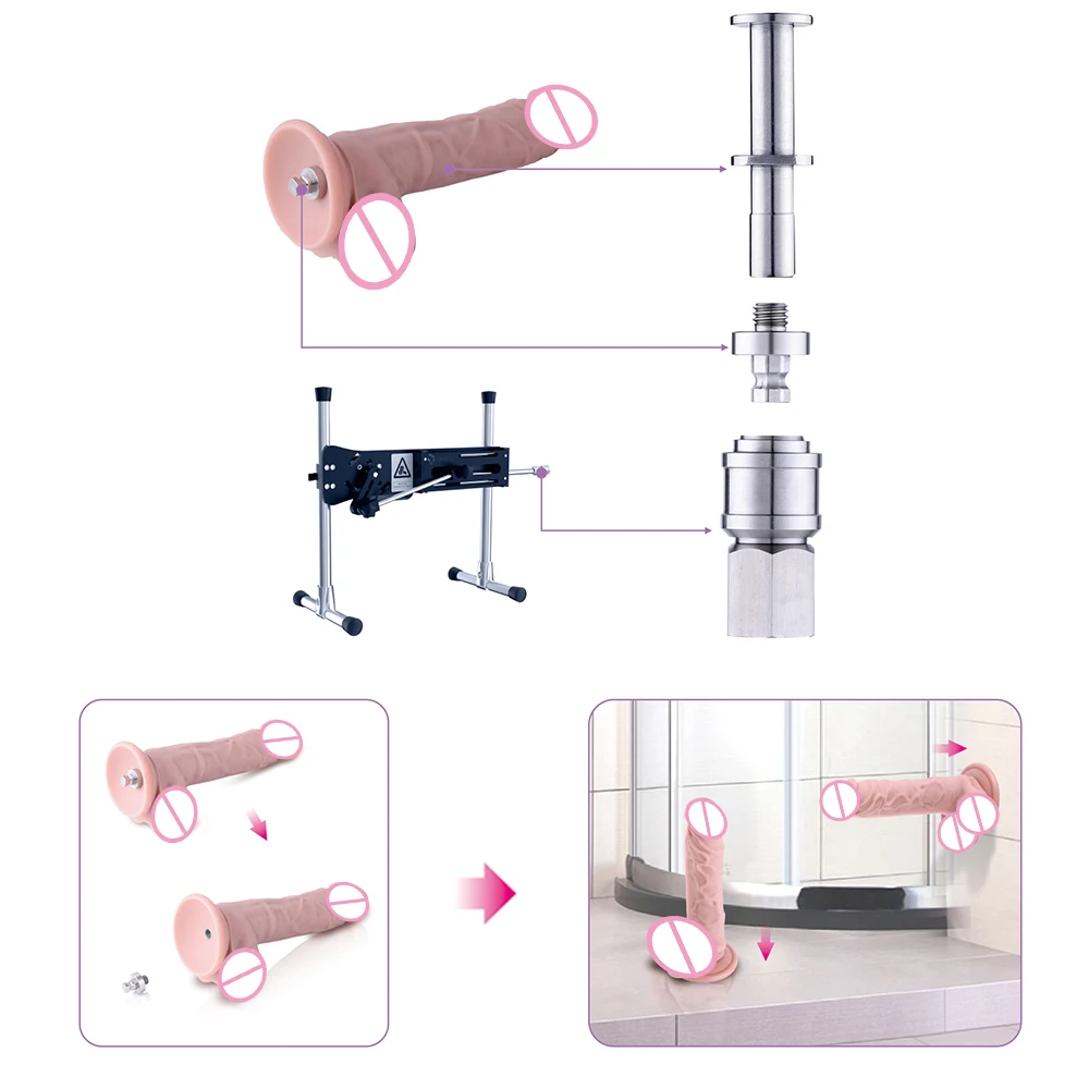 Hismith KlicLok System Adapter, Convert to Quick Air Connector, All-Metal Self-Lock Dildo Adapter Sex Machines Attachments