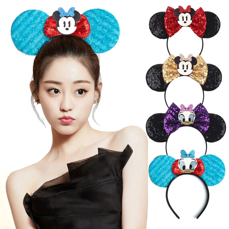 

Novelty Hair Bow Mickey Mouse Ears Headband Baby Hair Accessories Ladies Kids Christmas Hairband Happy Birthday Party Decors