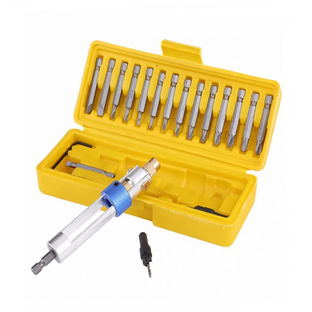 20Pcs Half Time Drill Multi Screwdriver Sets High Speed Steel 16 Different Kinds Head Countersink Bits Allen Wrench