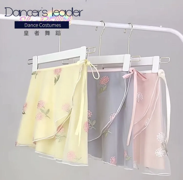 Fairy Tutu Double-layer Embroidery Embroidery Korean Mesh Elastic Belt Skirt Adult Dandelion Ballet Dance Skirt