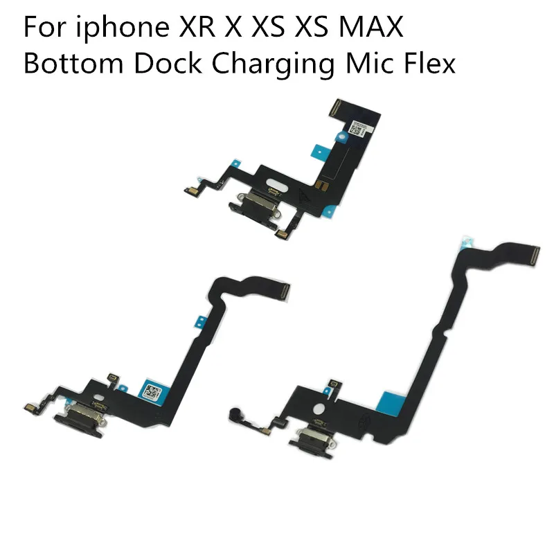 USB Charger Port Connector with Cable, Replacement Bottom Dock, Charging Mic Flex, Original,for iPhone XS Max, X, XR, 20Pcs