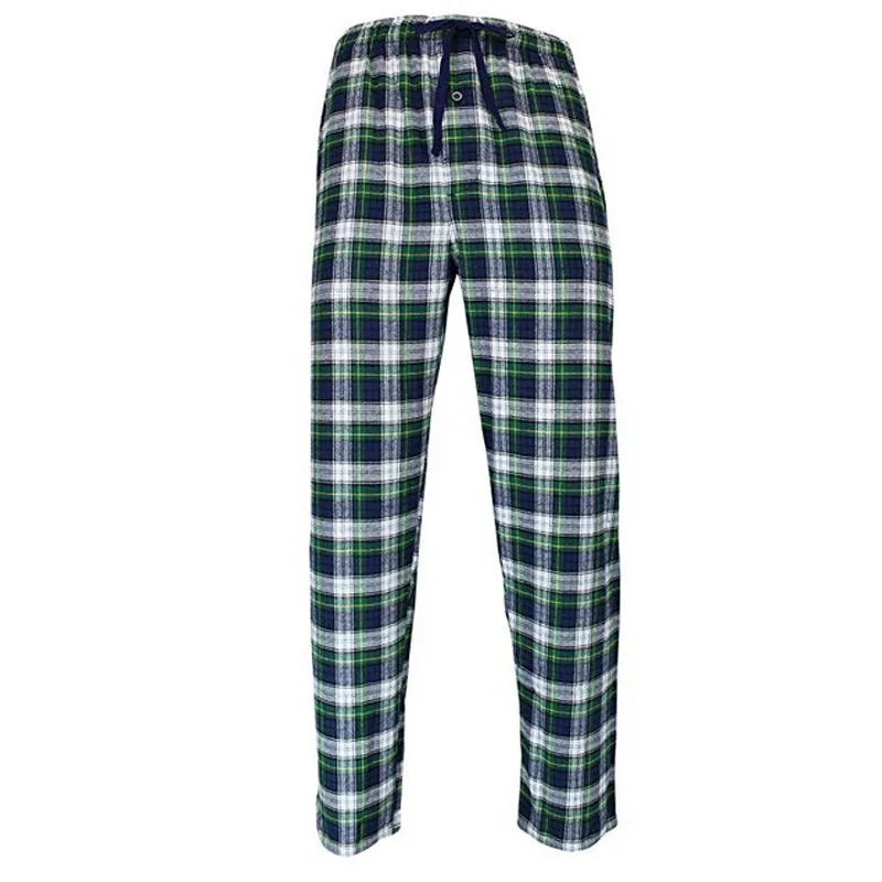 Rozmiar M-2XL luźne spodnie na co dzień spodnie męskie luźne spodnie do spania Plaid flanelowy salon/spodnie od piżamy