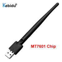 Kebidu MT7601 2.4G 150Mbps Network Card For Laptop USB WiFi LAN Adapter Wireless Antenna For DVB T2 DVB S2 TV Set Top Box