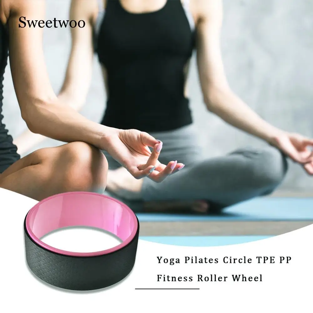 TPE Yoga Circles Pilates Professional Waist Shape Bodybuilding ABS Gym Workout Yoga Wheel Back Training Tool For Fitness Dance