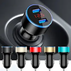 Palumma 3.1A 5V Dual USB Car Charger, 5V to USB Outlet with Cigarette Lighter Voltage Meter LED/LCD Display Battery Low Voltage