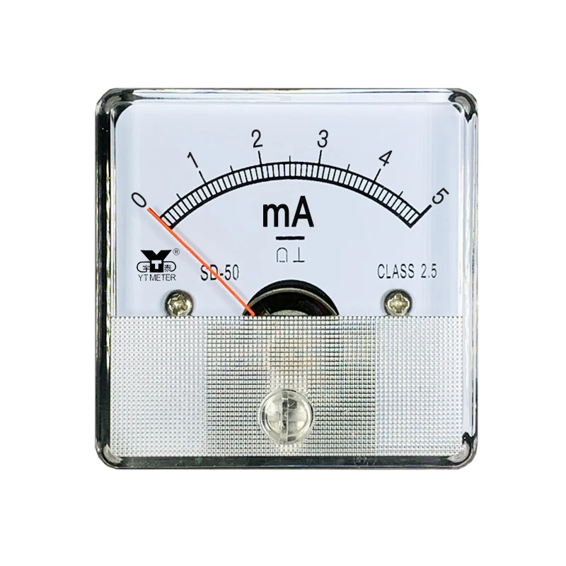 Sd50-a DC milliammeter 1mA 2mA 3mA 5mA 10mA 20mA 30mA 50mA 100mA 200mA 300mA 500mA مقياس التيار الكهربائي 45*45 مللي متر مؤشر أداة installa
