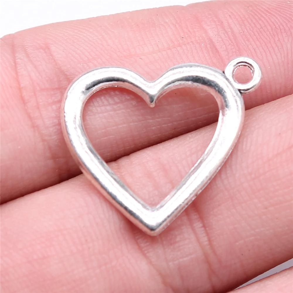 

100pcs 20x24mm Heart Charms Wholesale Antique Silver Color Pendant Charms Wholesale For Jewelry Making Jewelry Accessories