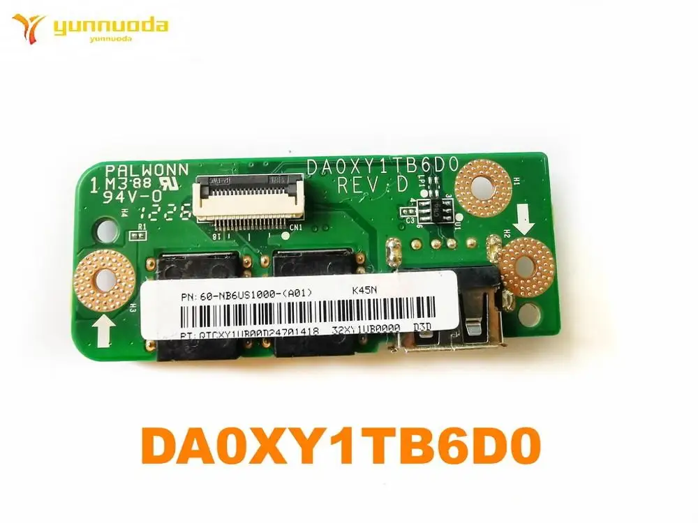 Original for ASUS  K45D K45N K45DR USB Audio Jack BOARD DA0XY1TB6D0  tested good free shipping