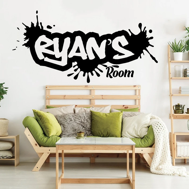 Graffiti Custom Name Street Art Spot Wall Sticker Boy Room Kids Room Personazlied Name Banksy Wall Decal Gameroom Play Vinyl