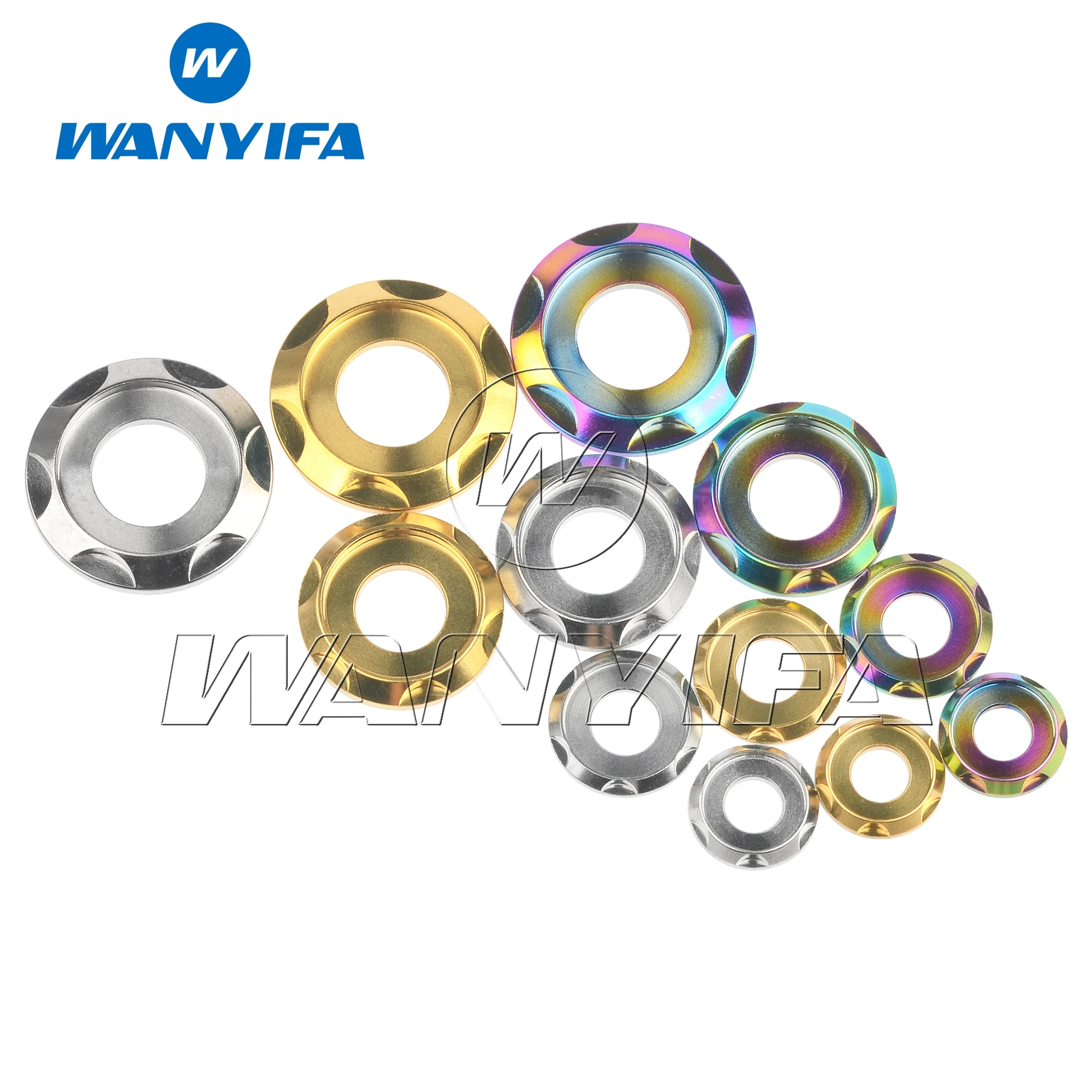 Wanyifa Titanium Washer M5 M6 M8 M10 Fancy Decorative Gasket Spacer for Bike Motorcycle Car