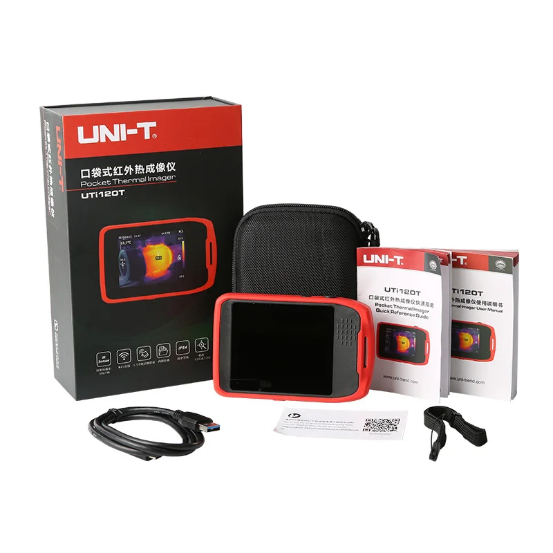 UNI-T-cámara térmica infrarroja táctil capacitiva de bolsillo UTi120T, seguimiento de alta y baja temperatura, batería de 5000mAh