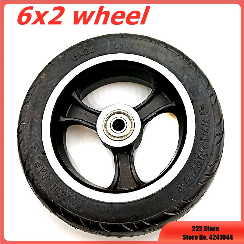 Electric Scooter 6 Inch Wheel 6x2  With Air tyre/Solid Tire Metal Hub 608 /628 Bearings 8/10mm Axle Hole Trolley Cart