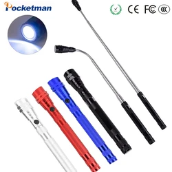 Portable flashlight Flexible Head Flashlight Torch with a magnet Telescopic Flexible 3 LED lamp Pick Up Tool Lamp Light