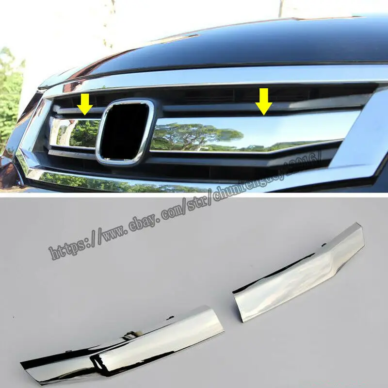 For Honda Accord 2008 2009 2010 Chrome ABS Front Grille grill Trim Cover 2pcs