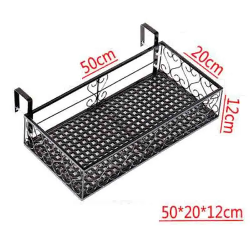 22% Rack Type Burglar Mesh  Iron Art Flower Rack Guardrail Botany Flowerpot Frame Wall Hanging Meaty Railing Flower Rack