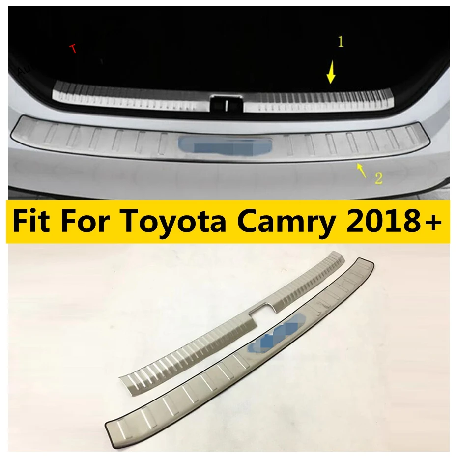 

Yimaautotrims Rear Back Inner Bumper Protector Door Sill Plate Cover Trim Fit For Toyota Camry 2018 - 2022 Interior Mouldings