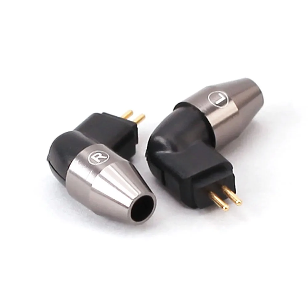 TOP-HiFi  1Pair L Shape Jack 0.78mm Earphone 2 Pin Plug Connector For W4R UM3X W4R ES3 ES5 DIY Audio Cable