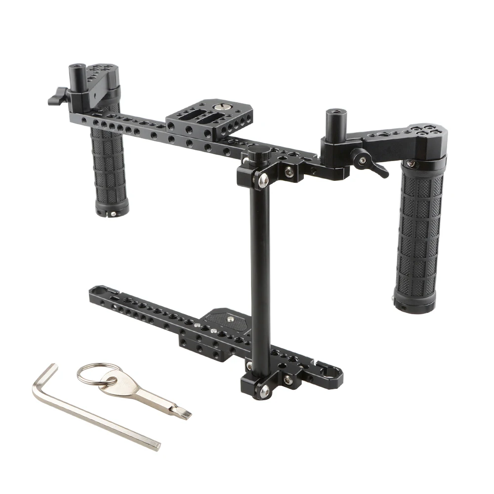 CAMVATE Director\'s Monitor Cage Rig With Adjustable Rubber Handles & Cheese Plate For 5\