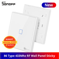 SONOFF RF Remote controller 86 Type Wall Panel Sticky 433MHz RF Remote Control 1/2/3 Gang Works With SONOFF TX Wifi Wall Switch