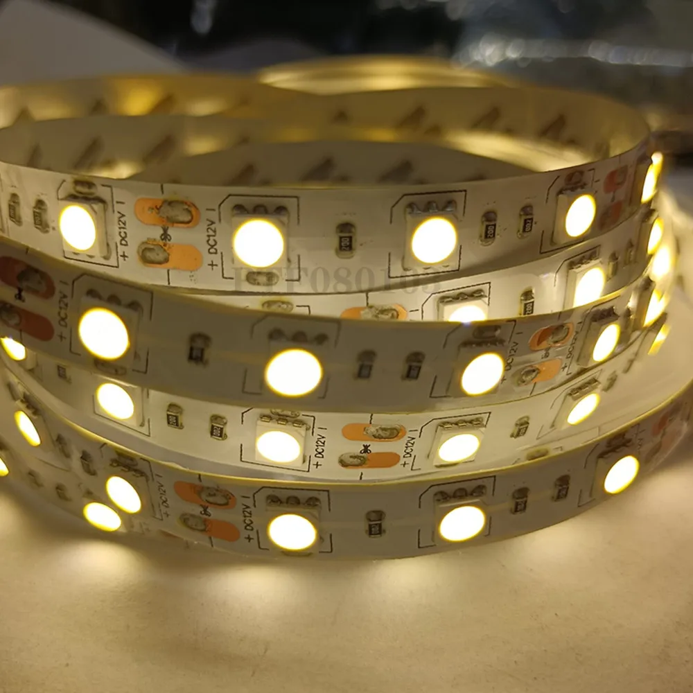 SMD 5050 LED Strip 5M 60led/m DC 12V 24V Flexible Ribbon Diode Tape 4000K NW RGB White Warm White Red Green Blue Yellow Light