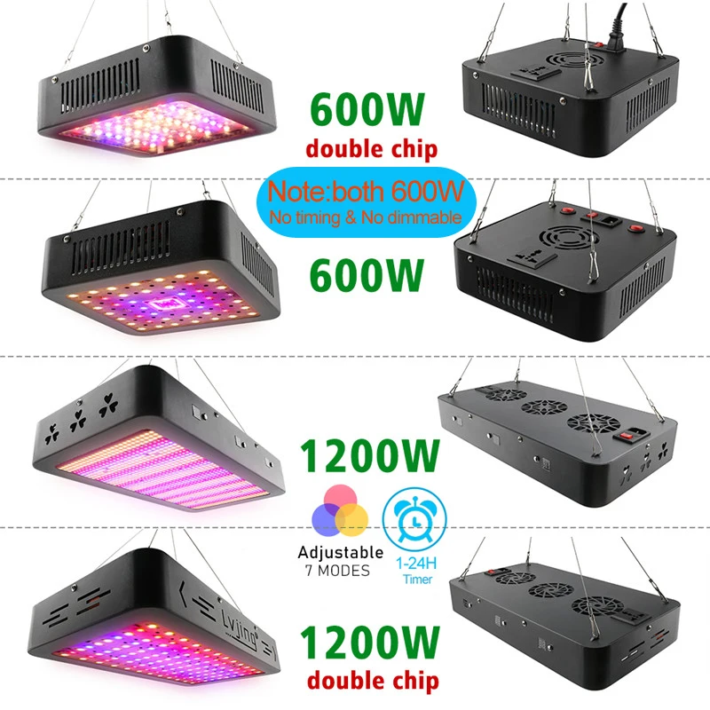 LVJING 600W 1200W 2500W 3000W 4000W Full Spectrum Grow Light LED Timing Lamp For Plants Indoor Flowers Hydroponics Tent Growbox