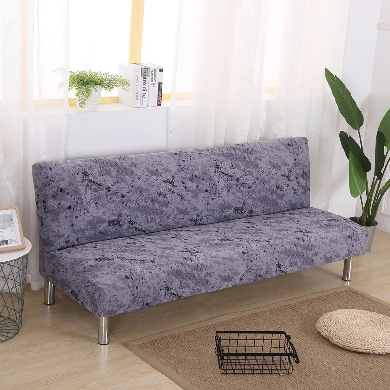 

Grey Solid Stretch Spandex Sofa Cover Splash Ink Printed 155-200cm Elastic Cover On The Sofa Cushion Folding Bed Covers 8 Colors