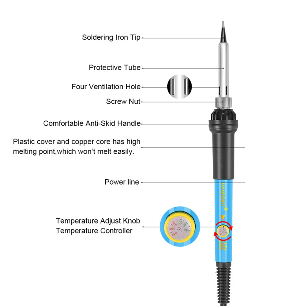 18 Trong 1 60W Có Thể Điều Chỉnh Nhiệt Độ Điện Tử Hàn Bộ Màn Hình Kỹ Thuật Số LCD Hàn Hàn Làm Lại Ga Sắt đầu Dụng Cụ Sửa Chữa