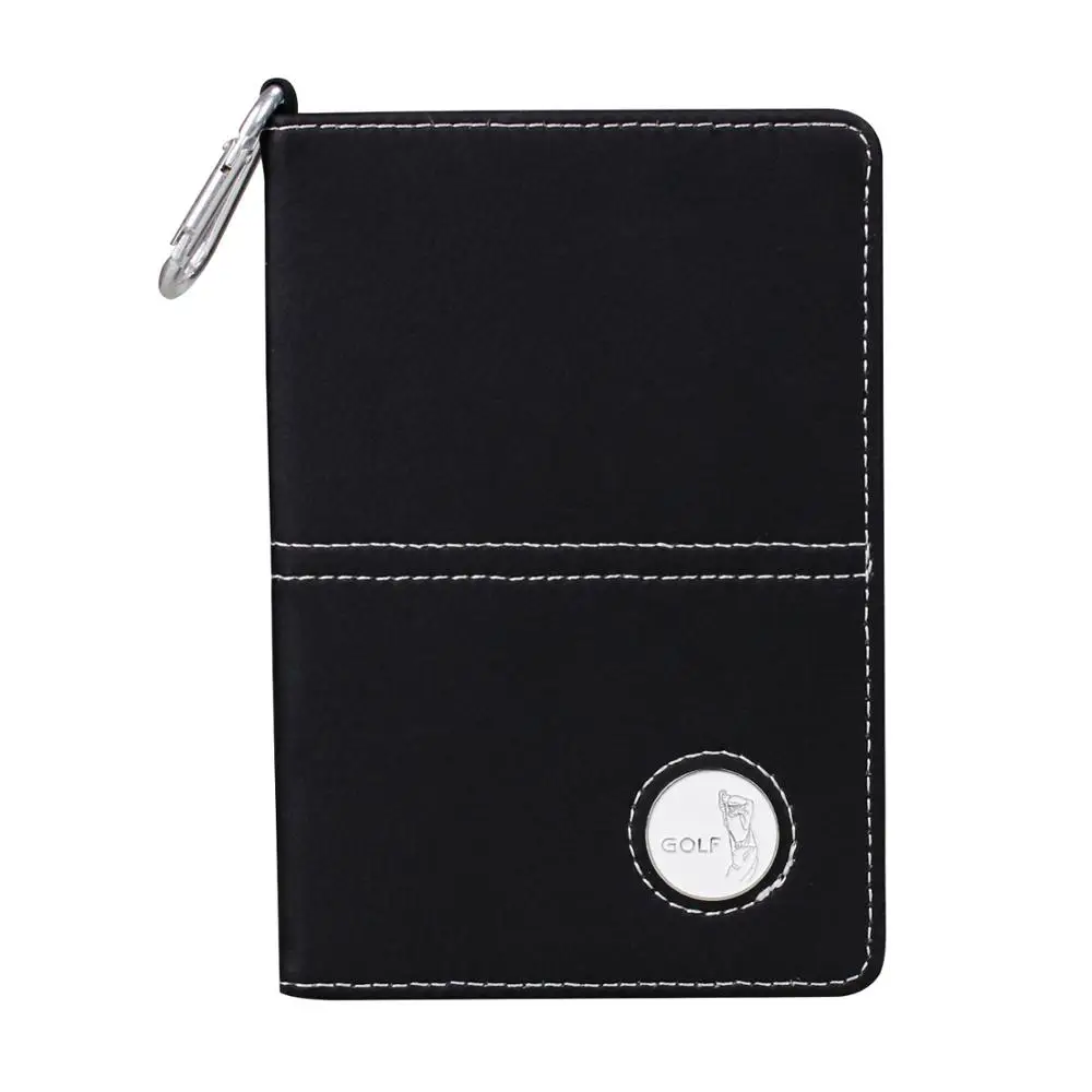 CRESTGOLF Deluxe PU Leather Golf Scorecard Cover Holder with Golf Marker Send A Ball Mark and Hook Free