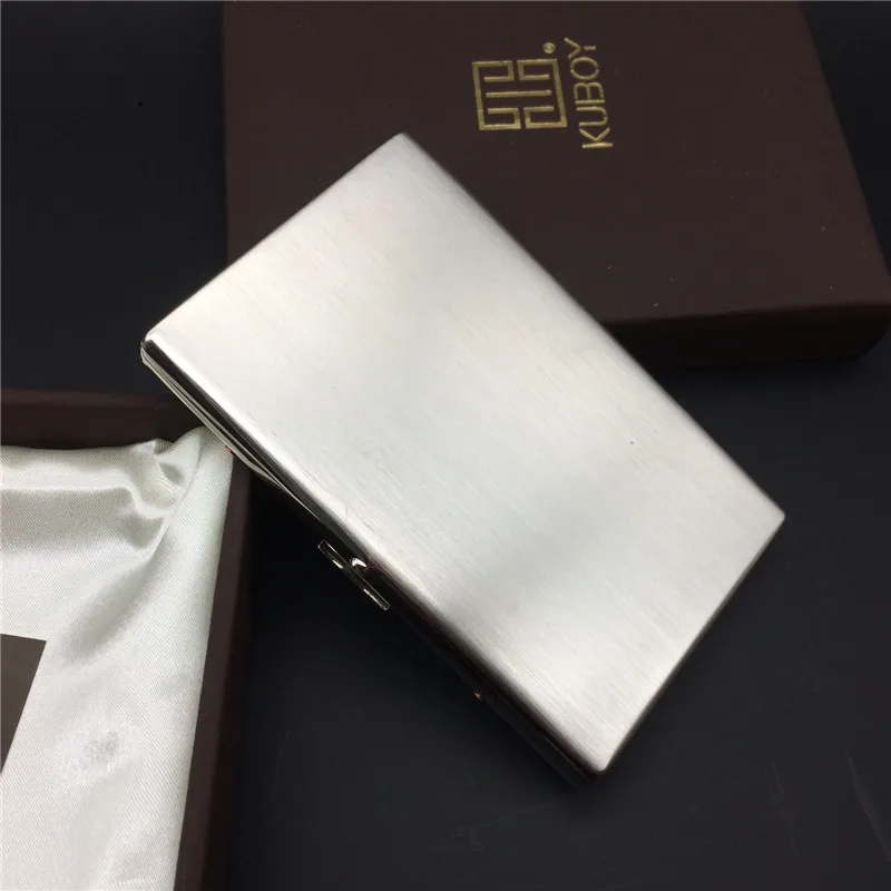 100mm Slim Cigarette Case 1cm Ultra Thin Stainless Steel Cigarette Boxes Smoking Accessories