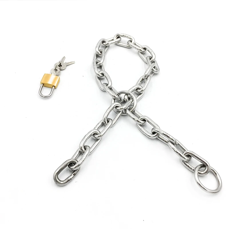 Latest Female Adjustable Stainless Steel Hand Chain Wrist Cuffs Restraint Lock Handcuffs Manacle Adult Bondage BDSM Sex Toy